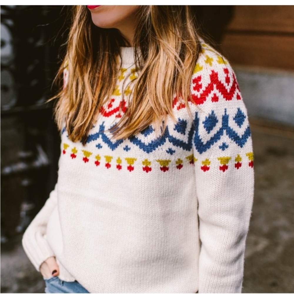NWT J.Crew Fair Isle crewneck sweater. - Picture 6 of 8